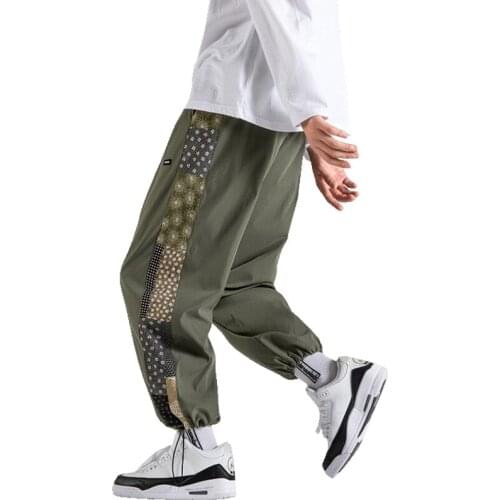 Men Hip Hop Pants Homme Sweatpants Male Streetwear Ankle-Length Ribbons Harem Pants