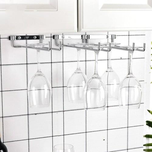 Wall-Mounted European-Style Metal Iron Wind Rack 2 Rows Kitchen Red Wine Glass Suspension Hanger Goblet Shelf Bar Chateau Tools