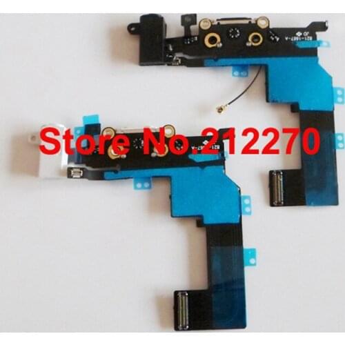 New Headphone Audio Charger Charging Data USB Dock Port Flex Cable For iPhone 5S Black/White