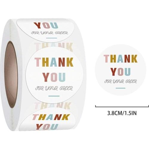 New 38mm Round THANK YOU FOR YOUR ORDER Sticker Corporate Gift Wedding Sealing Label Baking Cake Shopping Bag Decoration Sticker