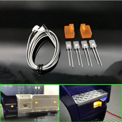 Foot Pedal Turn Signal Upgrade for 1/14 Tamiya RC Truck Trailer Tipper Scania MAN Benz Actros Volvo Car Diy Parts