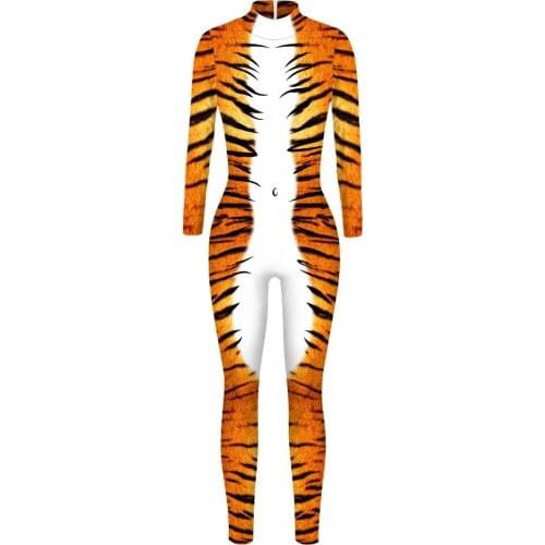 Sexy Big Elastic Leotard Bodysuit 4 Style Animal Printing Jumpsuit Nightclub Bar Cosplay Role Costume Festival Pole Dance Romper