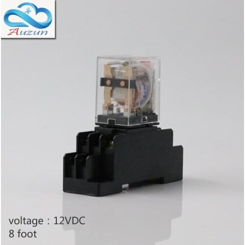 Five pieces hh52P small dc 12 v relay with intermediate relay lamp base current is 5 a silver contact eight feet