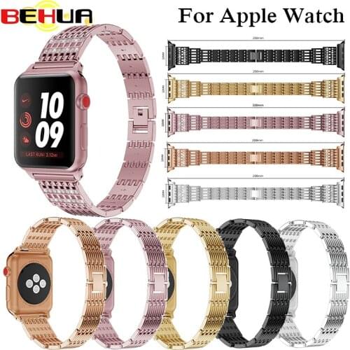 New Watch band for Apple Watch Bands 38mm/42mm Adjustable Stainless Steel Watch Strap for iwatch series 3 2 1 Bracelet wristband