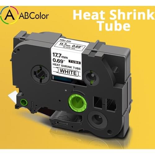 Compatible Brother 18mm HSe 241 heat shrink tube tape HSe-241 Labels Wire&Cable Labeling Tape For Brother P touch Label Maker