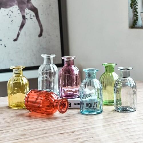 Modern Stained glass transparent Vases Desktop Ornaments Countertop Flower Vases Home Dried Flower Decor Christmas Wedding Gifts