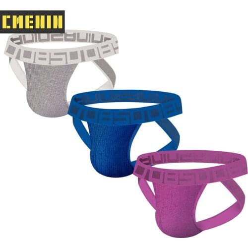 3PCS Cotton Underpants Gay Men Sexy Man Underwear Thong Men Jockstrap Breathable Mens Thong And G strings String bikini men