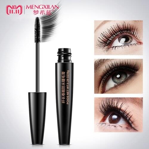 MENGXILAN 3D Fiber Mascara Makeup Black Thick Eyelashes Lengthening Mascara Waterproof Cosmetics Eyes