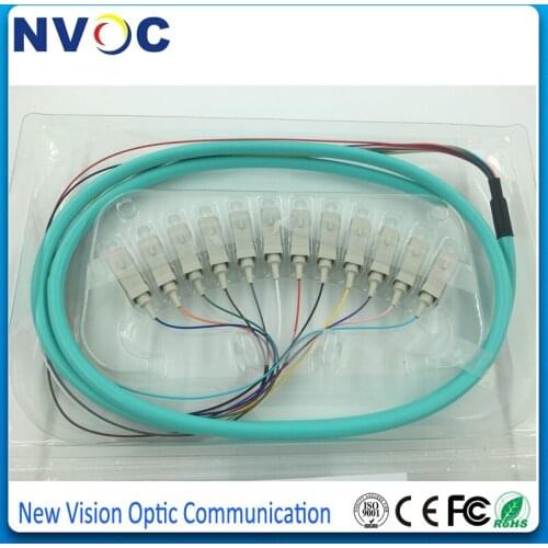 3M LC/SC UPC Fanout Fiber Optic Pigtail,12 core,LC/UPC,Multimode,50/125,10 Gig,OM3-150, Bundle Fiber Pigtail