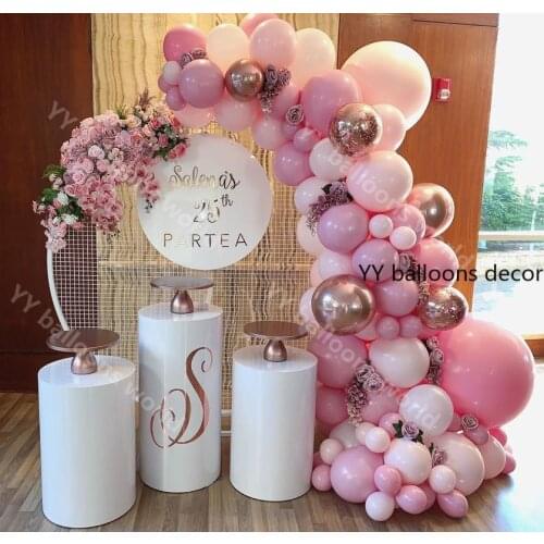 DIY Balloons Garland Arch Kit Macaron Baby Pink Peach Pastel Rose Gold Birthday Wedding Baby Shower Anniversary Party Decor