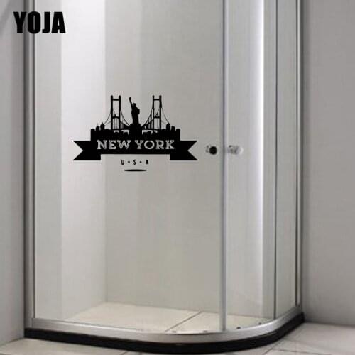 YOJA 15x24.2CM New York Decals Decoration Bathroom Glass Home Wall Sticker G2-0457