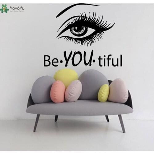 YOYOYU Vinyl Wall Decal Woman Salon Wall Decoration Beautiful Wording Repetable Beauty Girl Retro wall sticker YO313