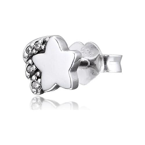 CKK My Shooting Star Single Stud Earrings Pendientes Kolczyki Aretes de Mujer Earing For Women 925 Sterling Silver Jewelry