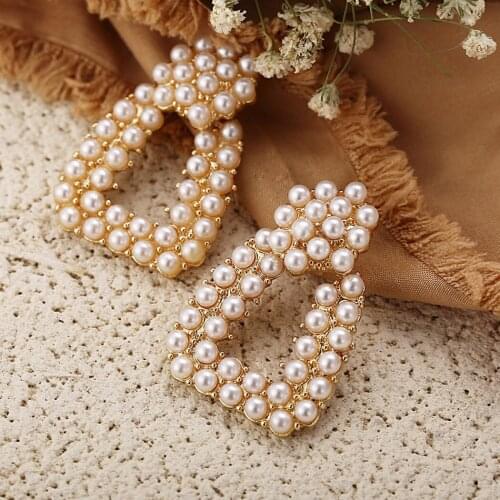 Retro Geometry Earrings For Woman Dangle Geometry Shiny Crystal Vintage Pendant Earrings