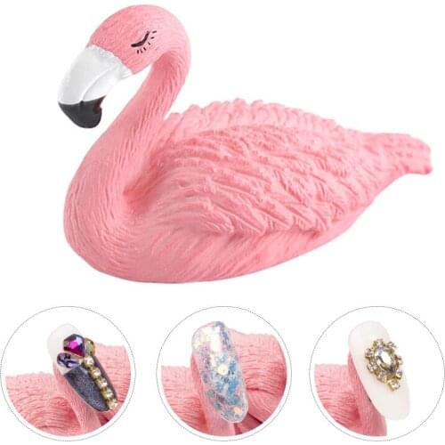1PCS Cartoon Pink Swan Nail Tip Holder For Nail Art Practice Manicure Nail Card Showing Shelf Display Stand Tool