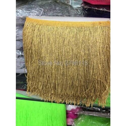 10 Yard/Lot 20CM Long Polyester Lace Tassel Fringe Lace Trim Ribbon Sew Latin Dress Stage Garment Curtain DIY Accessories SM028