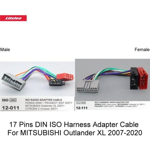 17 Pins DIN ISO Harness Adapter Cable For MITSUBISHI Outlander XL 2007-2020