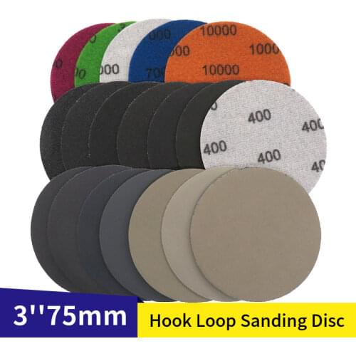 50 Pcs 3 Inch Sanding Discs Hook and Loop Wet Dry 60-10000 Grit Waterproof Sandpaper 75mm for Drill Grinder Rotary Tools