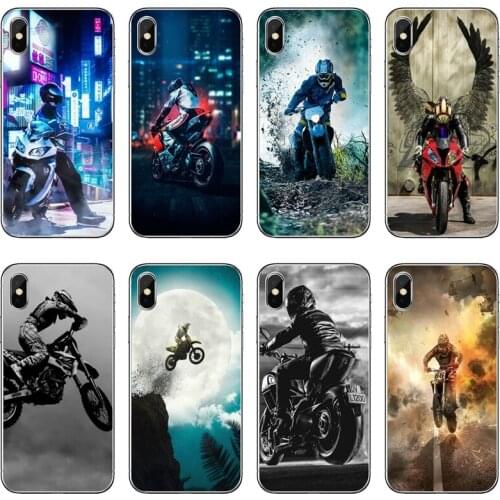 Moto Cross motorcycle sports Transparent Phone Case For iPhone 12 11 Pro Max Mini XS Max XR X 8 7 Plus 6 6S Plus 5 5S SE 2020