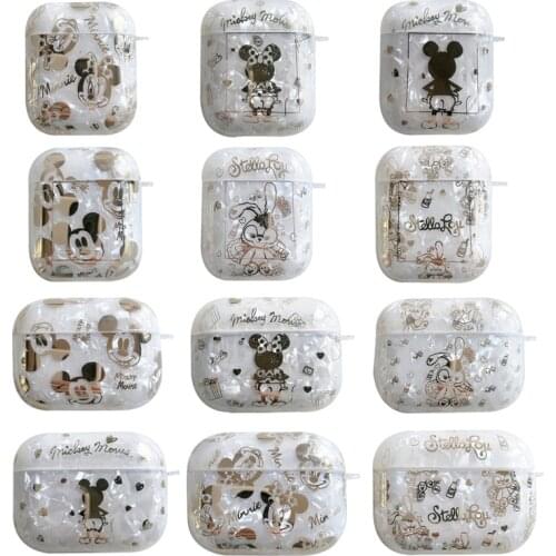Disney Mickey Minnie Shell Pattern Earphone Case for Apple Airpods Pro Case Wireless Bluetooth Headphone Protective Cover