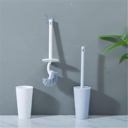 ZK20 Home Toilet Brush Holder Stand Guard Set Bathroom Cleaning Tool Useful Creative Cleaning Tool Plastic Bathroom Accessories