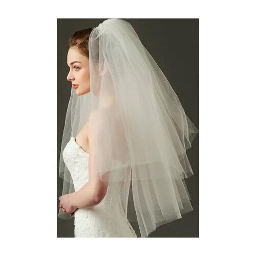 5 Meters Full Edge with Lace Bling Sequins Two Layers Long Wedding Veil with Comb White Ivory Bridal Veil 2019