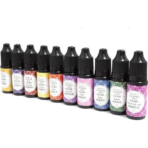 10 Colors Epoxy UV Resin 10g Dye Colorant Resin Pigment Fast curing Mix Color DIY Craft Jewelry Making Accessories