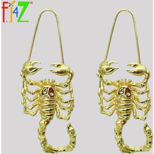 F.J4Z Hot 12 Horoscope Pendant Earrings Vintage Golden Alloy Sign of Zodiac Hoop Earrings Jewelry For Women Wholesale