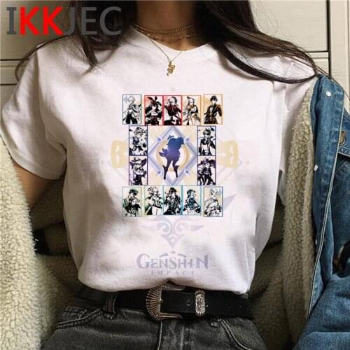 Genshin Impact tshirt t shirt female casual harajuku kawaii streetwear white t shirt summer top aesthetic