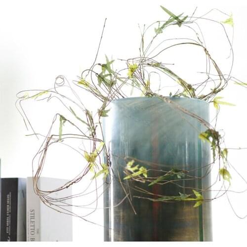 Artificial Maple Leaf green leaves silk long iron vine wedding garden wreath garland bending floral decoration