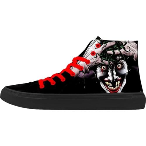 2019 New Style High Top Skull Print Canvas Shoes for Men Fashion Sneakers Male Casual Walking Shoes Lightweight Customize Design