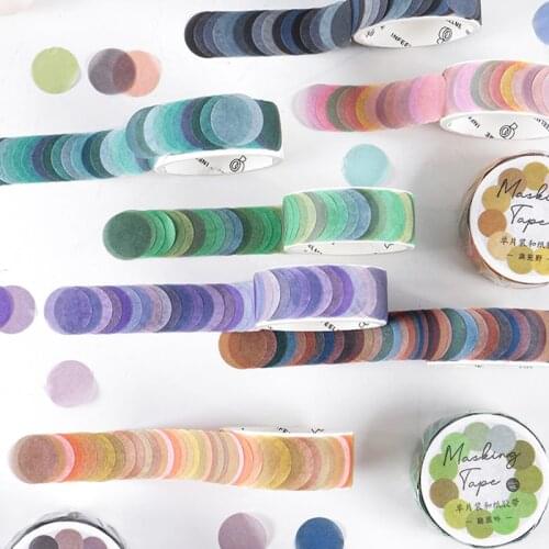 100 Pcs/roll Colorful Dots Washi Tape Adhesive Decorative Scrapbooking Diary DIY Japanese Stationery Label Stickers