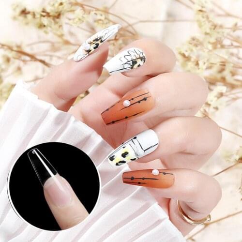 Hot Sales!!!100Pcs/Box Nail Art Tips No Crease Ultra-thin Transparent Artificial Nail Form Mold for Nail Salon