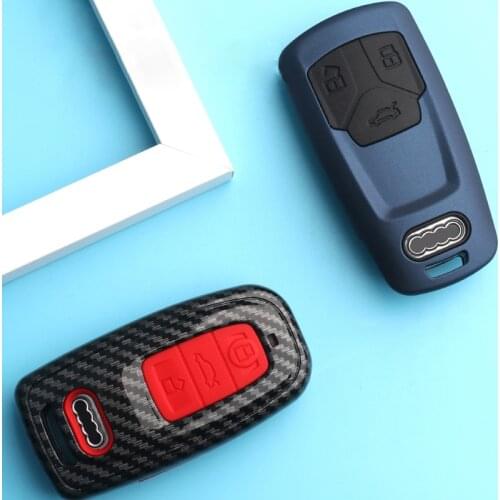 Carbon fiber ABS Matte Car Key Cover Full Case Holder For Audi A1 A3 8V 8P A4 B5 B6 B8 B9 A6 C5 C6 A6 Q5 Q7 2017 2018 2019 2020