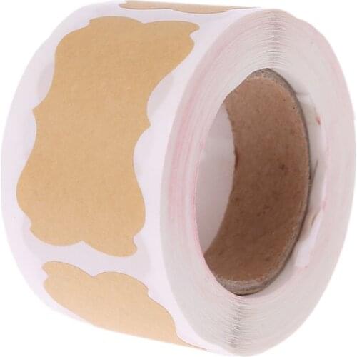 300pcs Vintage Blank Kraft Label Handmade Sealing Sticker For Gift Cake Baking Sealing Packaging DIY