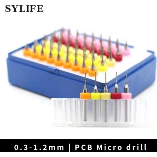 PCB Print Circuit Board Tip Spiral Flute Carbide Micro Drill Bits 1/8 Shank 0.1-3.175mm Cut Dia 10PCS