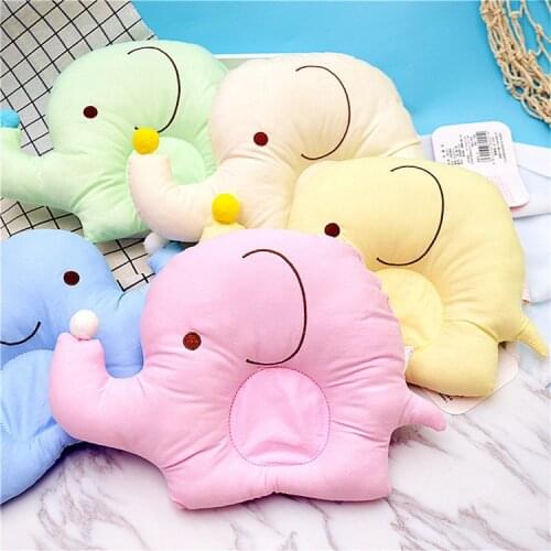Anti-eccentric head new pillow Newborn baby anti-rolling pillow correction baby pillow small elephant