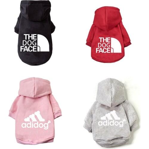 Adidog Dog Clothes Winter Warm Fashion Hoodie Pet Clothes Shirt For Pets Chihuahua Pug Dog Coat ClothingSmall Medium Dogs