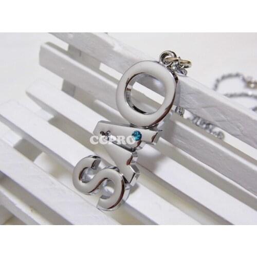 SAO Letter Shape Metal Necklace Sword Art Online Silver Color Jewelry for Cosplay Anime Gift Accessories