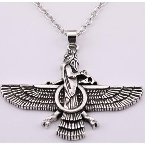 My Shape Ahura Mazda Religion Pandent Statement Necklace Men Zoroastrianism Iranian Cuture Persian Empire Necklaces for Women