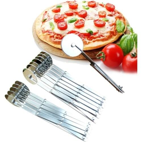 1PC Stainless Steel Dough Divider Cutter Side Pasta Knife Flexible Roller Blade 5/7/3 Wheels Pizza Pastry Peeler Bake Tool