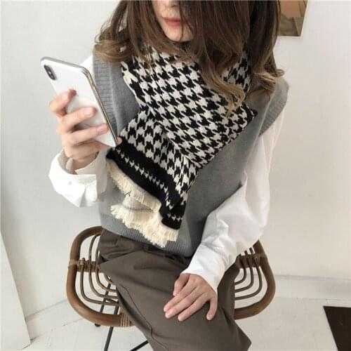 Cashmere Thousand Bird Box Scarf Female Winter Korean Long Plus Thick Warm Shawl Scarf Women Winter Cashmere Designer Scarf