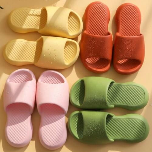 Fashion Slippers Women Thick Platform Women Indoor Bathroom Slipper Soft EVA Anti-slip Home Floor Slides Ladies Summer Shoes Men