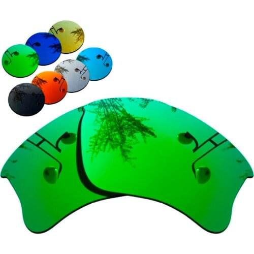 100% Precisely Cut Polarized Replacement Lenses for Flak Jacket XLJ Sunglasses Green Mirrored Coating Color- Choices