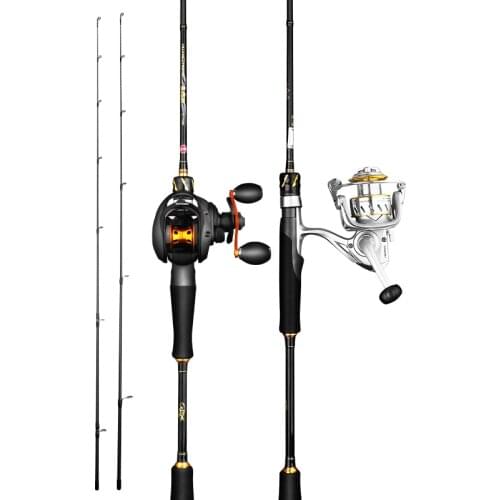 1.8/1.98/2.1/2.4/2.7m 2 Section Baitcasting Spinning Rod Ultra Light Casting Spinning Lure 5g-40g ML Power Pole with Reel