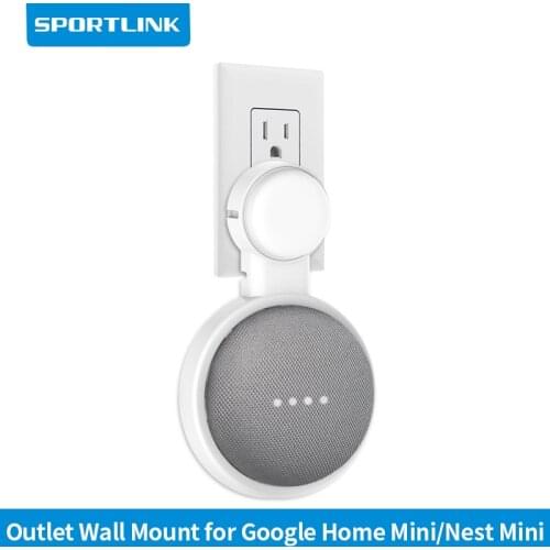 SPORTLINK Outlet Wall Mount Holder for Google Nest Mini, A Space-Saving Accessories for Google Home Mini Voice Assistant