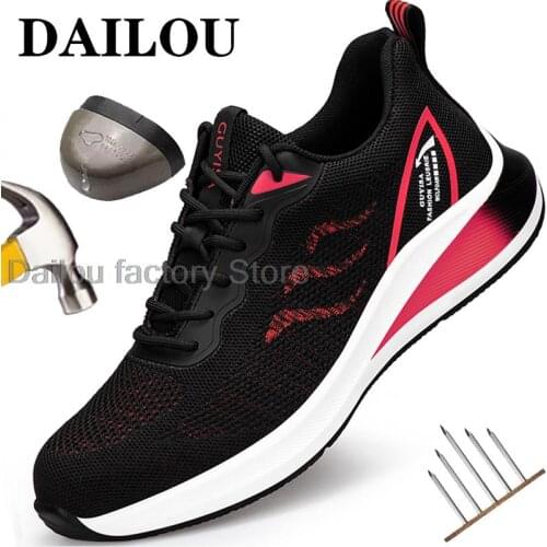 Safety Shoes for Men Women Steel Toe Work Shoes Lightweight Breathable Sneakers Industrial Construction Shoes Safety Work Boots