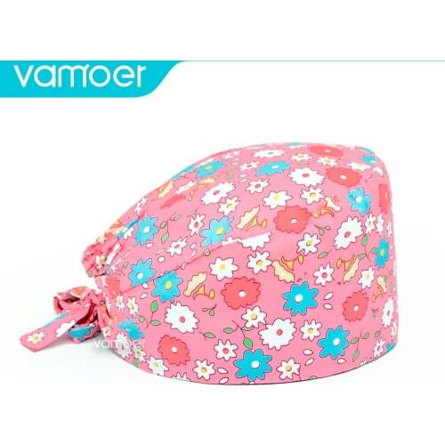 Women hats Health Workers Hat Laboratory operator work cap Beauty salon Print Hat adjustable Scrub Cap working Clean hat Spa Cap