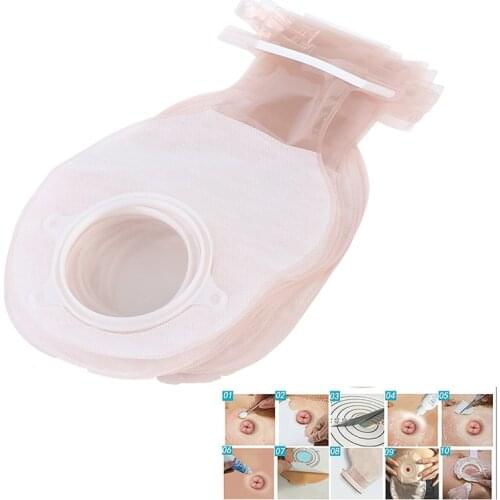 10PCS Two-piece System Colostomy Bags Disposable Ostomy Drainable Single Pouch