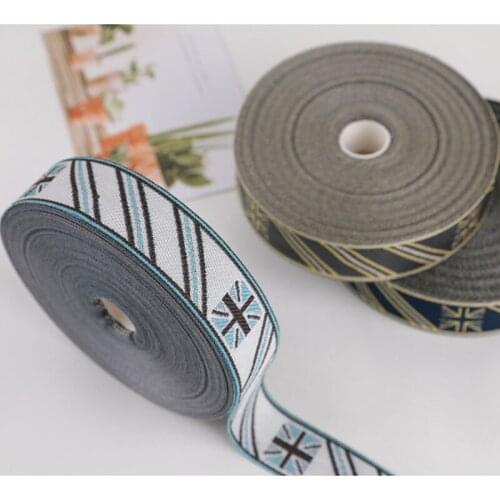 25M/Lot 3cm Wide Striped Jacqurd Lace Ribbon Belt Curtain Lace Trim Webbing DIY Sofa Garment Cushion Decor Curtain Accessories